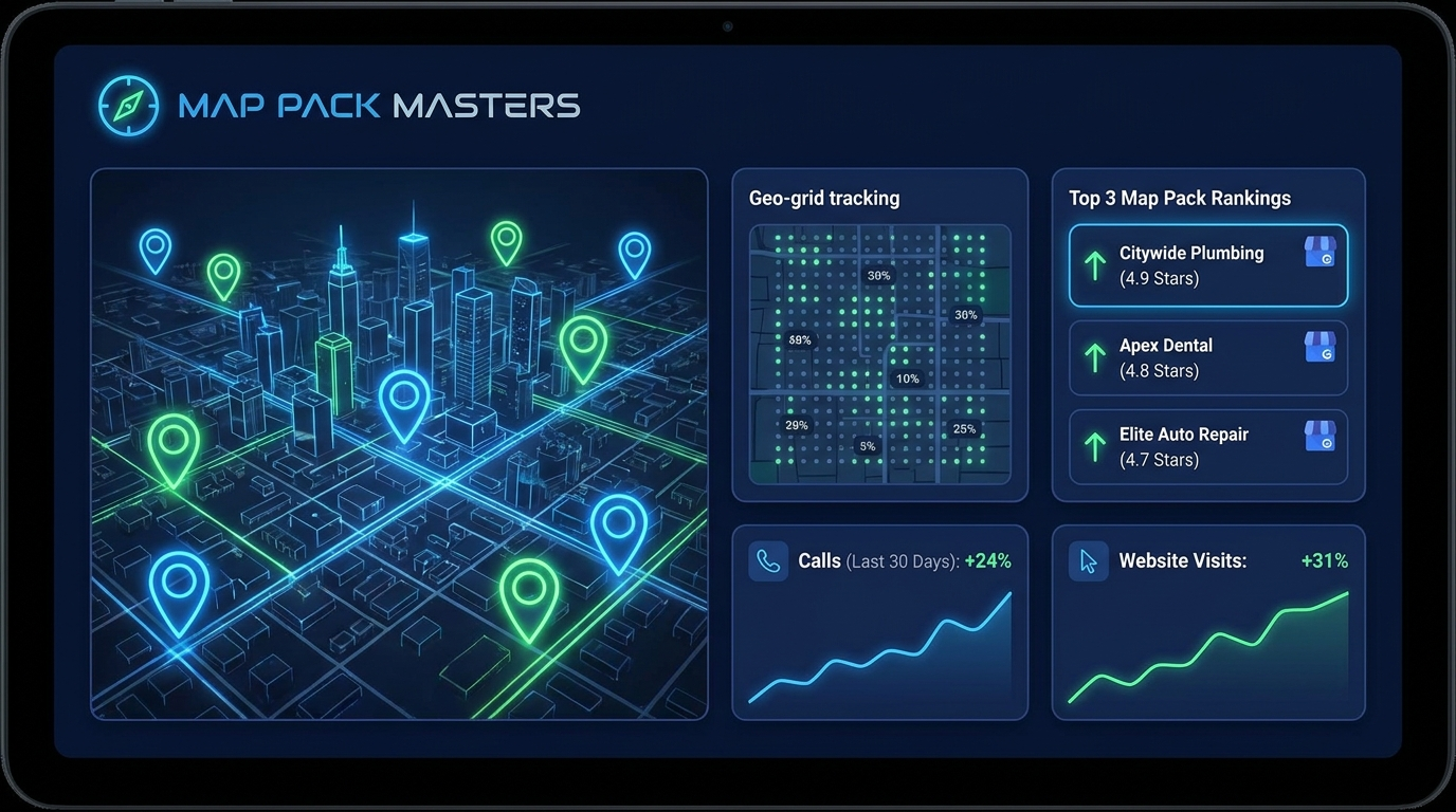 Map Pack Masters — Google Map Pack ranking results